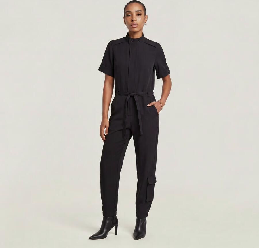 G-Star RAW Shortsleeve Workwear Jumpsuit Zwart Dames - Foto 5