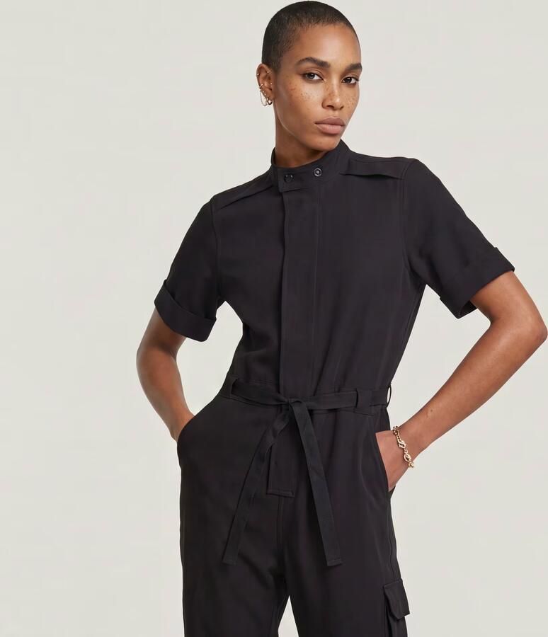 G-Star RAW Shortsleeve Workwear Jumpsuit Zwart Dames - Foto 6