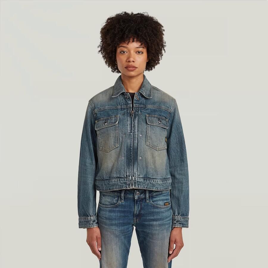 G-Star RAW Shrunken Boxy Jack Donkerblauw Dames
