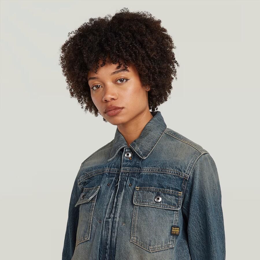 G-Star RAW Shrunken Boxy Jack Donkerblauw Dames - Foto 3