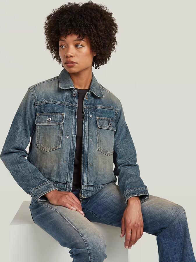 G-Star RAW Shrunken Boxy Jack Donkerblauw Dames - Foto 5