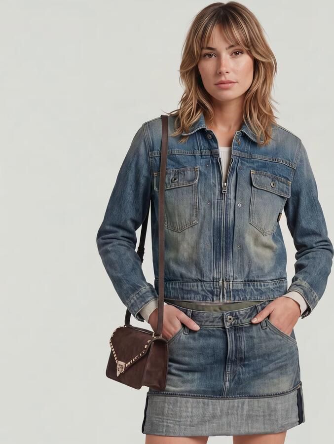 G-Star RAW Shrunken Boxy Jack Donkerblauw Dames - Foto 5