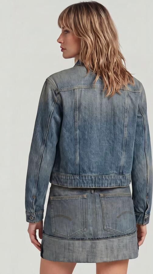 G-Star RAW Shrunken Boxy Jack Donkerblauw Dames - Foto 6