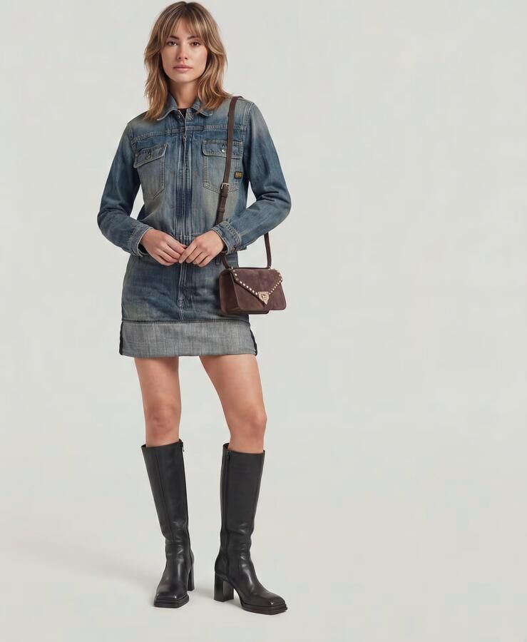 G-Star RAW Shrunken Boxy Jack Donkerblauw Dames - Foto 4