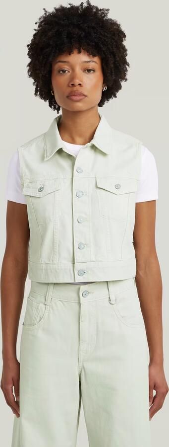 G-Star RAW Shrunken Vest Groen Dames - Foto 7