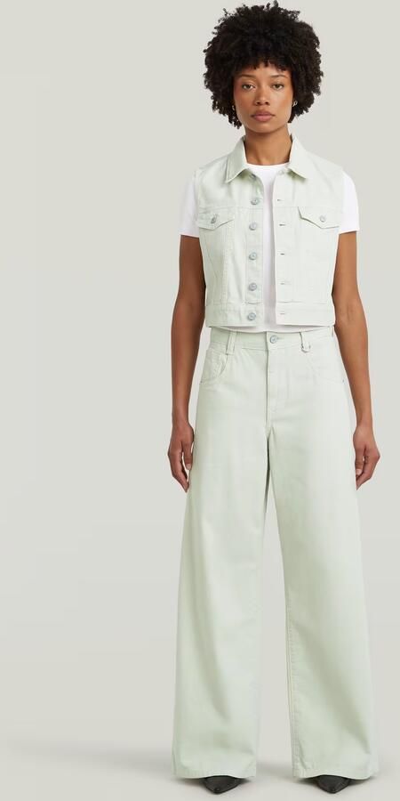 G-Star RAW Shrunken Vest Groen Dames - Foto 4