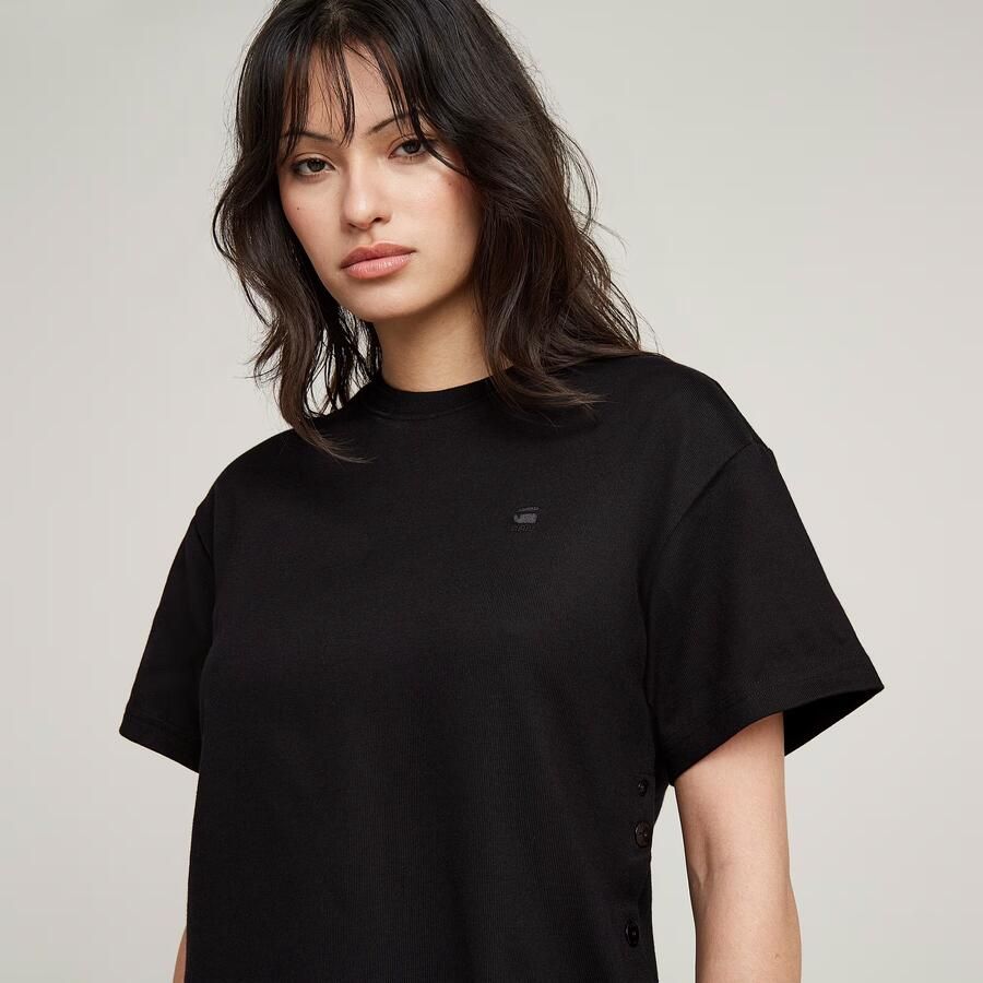 G-Star RAW Side Buttons Relaxed Top Zwart Dames - Foto 3