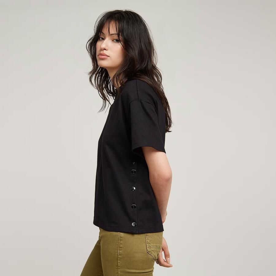 G-Star RAW Side Buttons Relaxed Top Zwart Dames - Foto 4