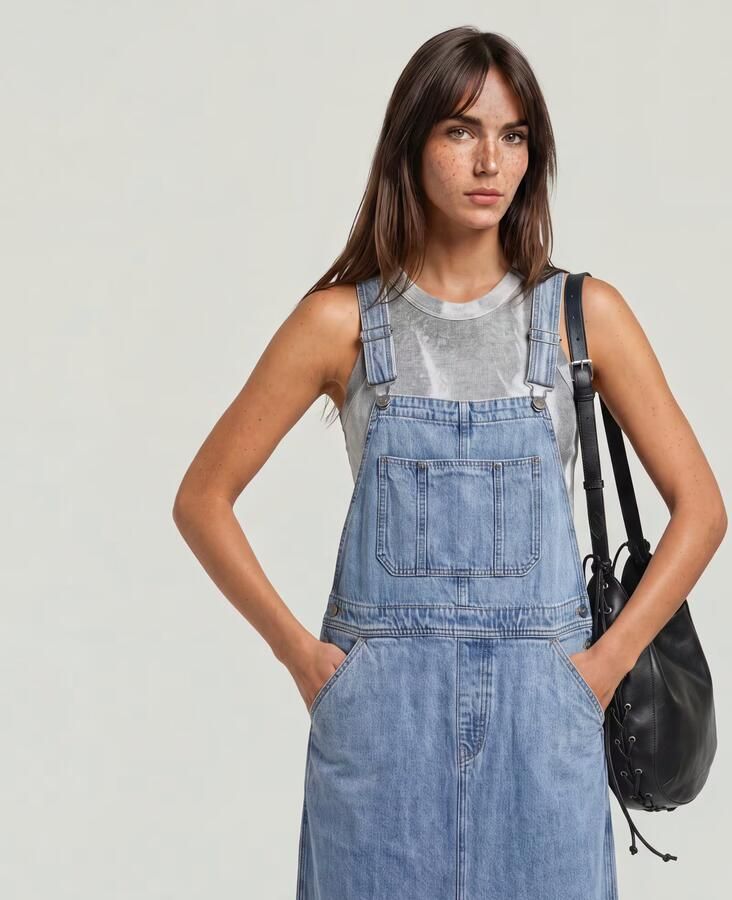 G-Star RAW Skater Maxi Tuinbroekjurk Midden blauw Dames - Foto 5