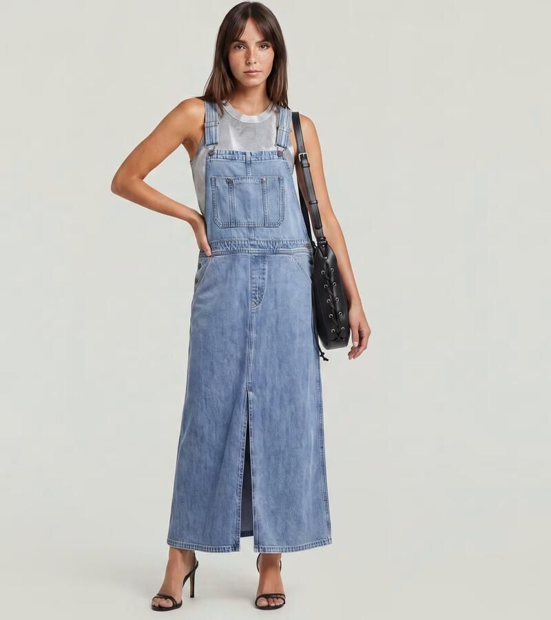 G-Star RAW Skater Maxi Tuinbroekjurk Midden blauw Dames - Foto 4