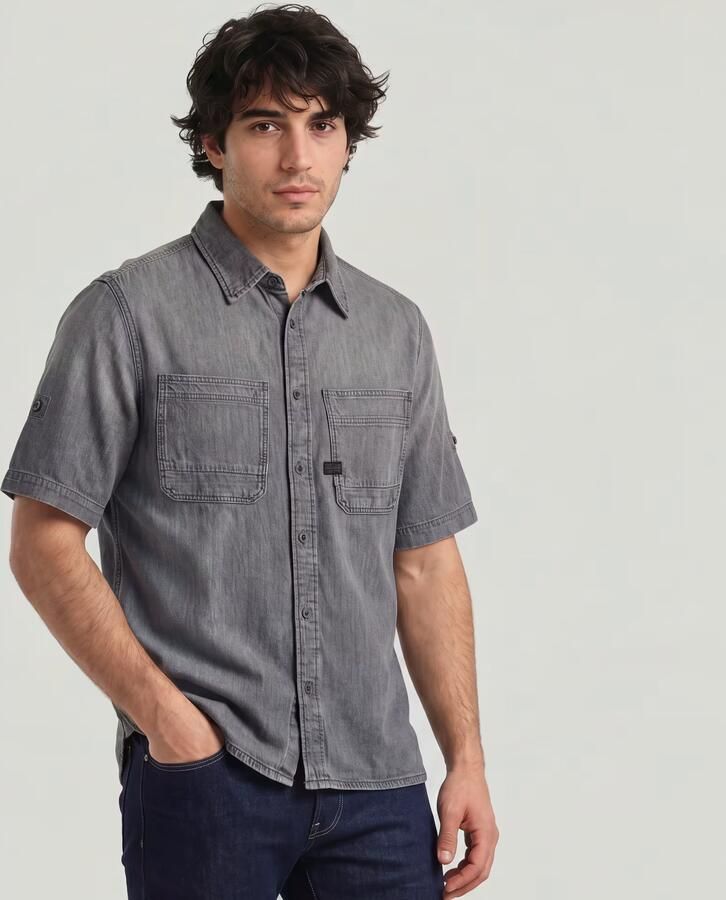 G-Star RAW Slanted Double Pocket Overhemd Grijs Heren - Foto 4
