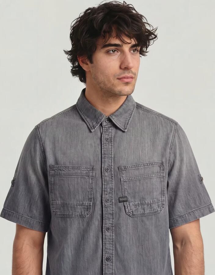 G-Star RAW Slanted Double Pocket Overhemd Grijs Heren - Foto 5