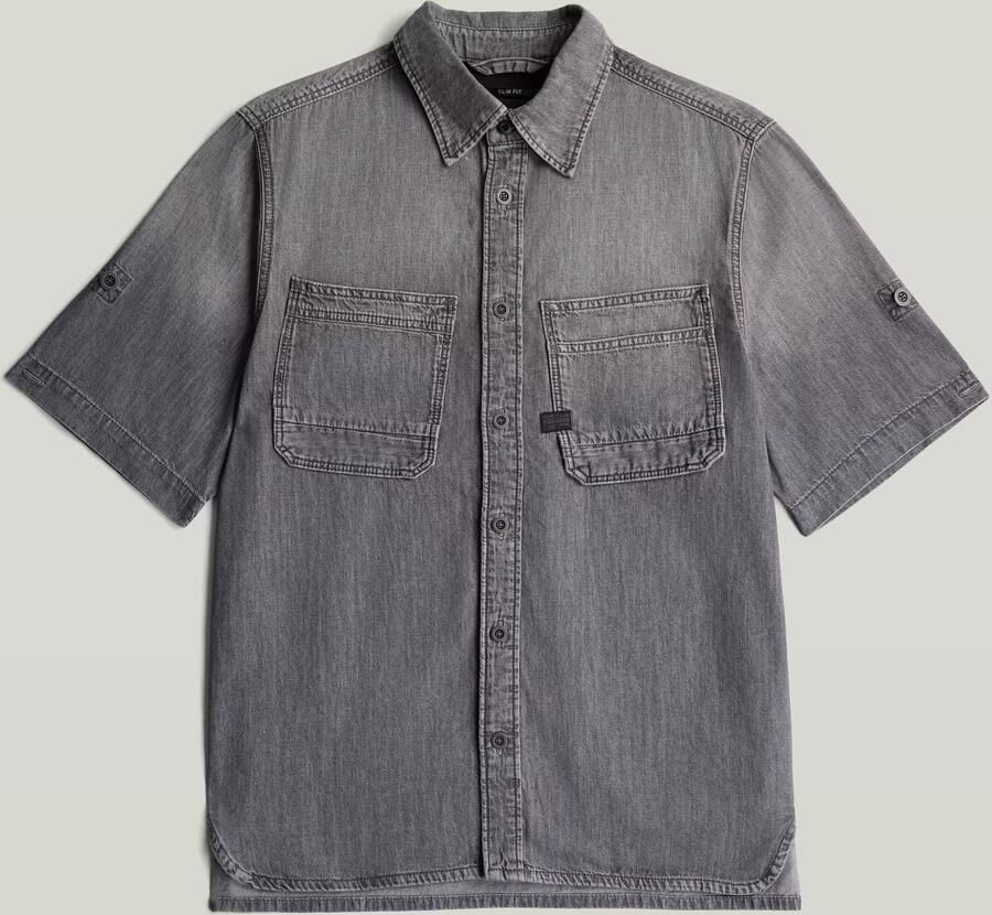 G-Star RAW Slanted Double Pocket Overhemd Grijs Heren - Foto 2