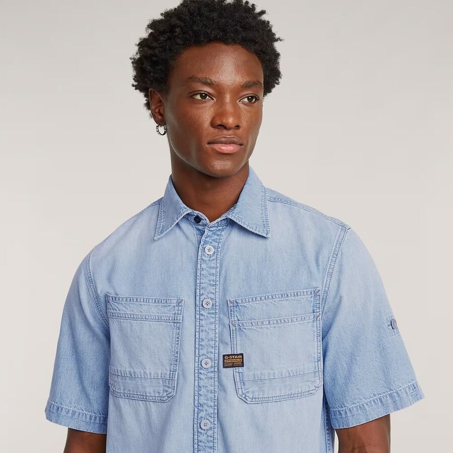 G-Star Raw Overhemd Lange Mouw Chemise en jean à double poche oblique - Foto 3