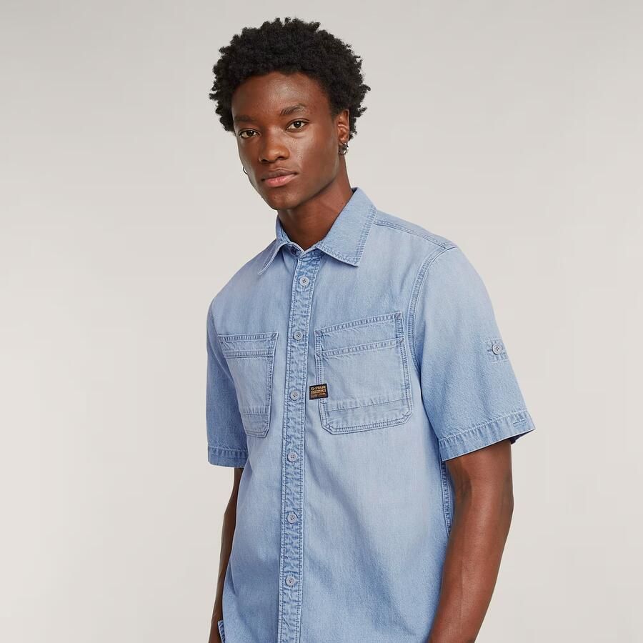 G-Star Raw Overhemd Lange Mouw Chemise en jean à double poche oblique - Foto 4