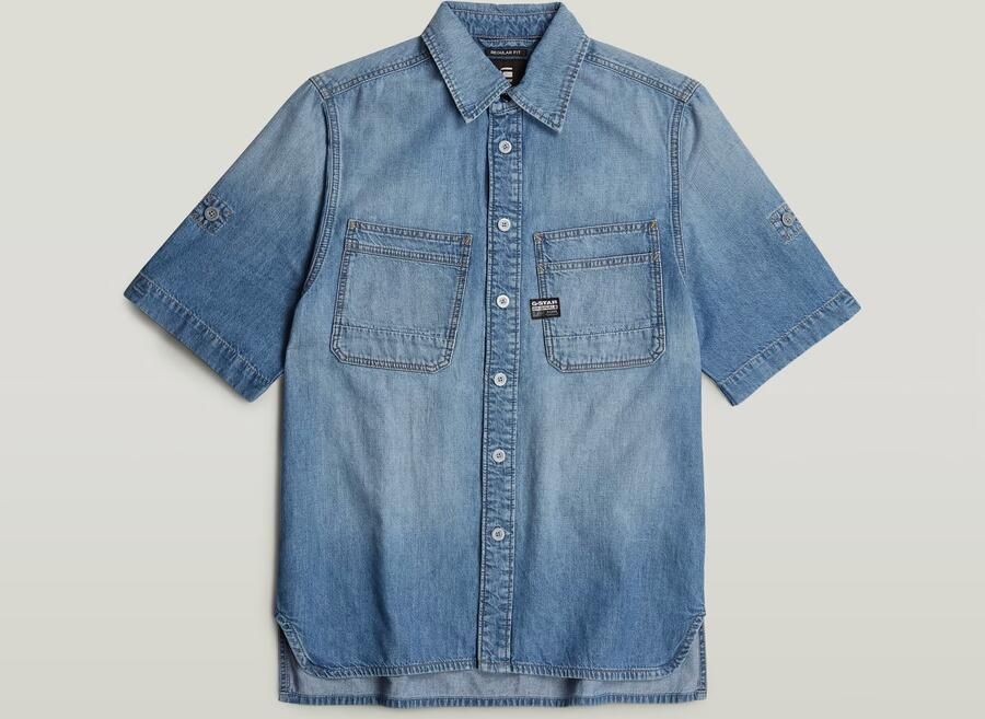 G-Star Raw Regular fit jeansoverhemd met borstzakken model 'Slanted' - Foto 7
