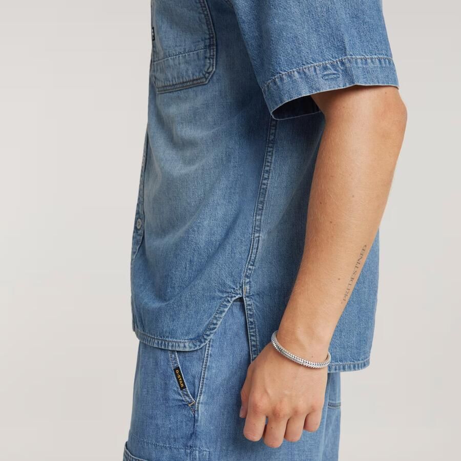 G-Star Raw Regular fit jeansoverhemd met borstzakken model 'Slanted' - Foto 4