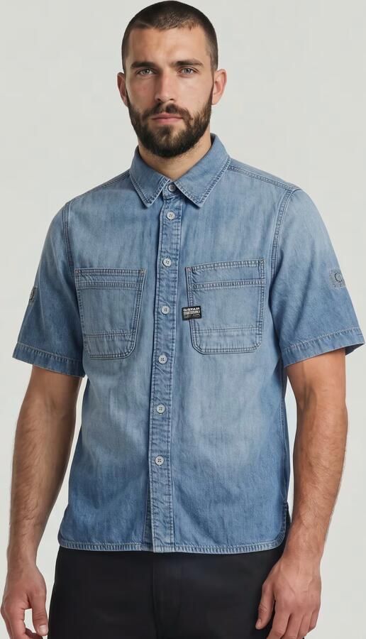 G-Star Raw Regular fit jeansoverhemd met borstzakken model 'Slanted' - Foto 6
