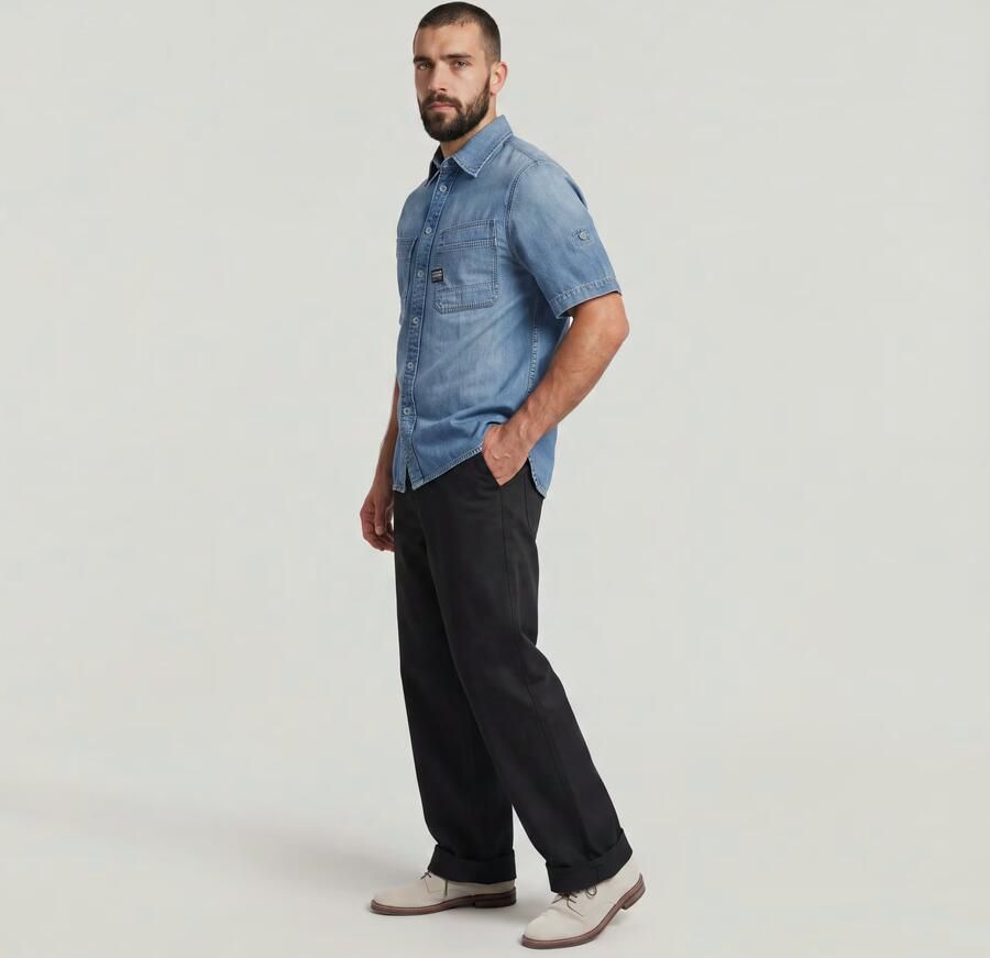 G-Star Raw Regular fit jeansoverhemd met borstzakken model 'Slanted' - Foto 5