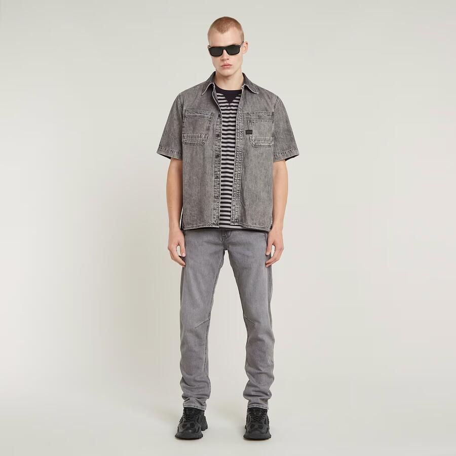 G-Star RAW Slanted Double Pocket Regular Shirt Grijs Heren