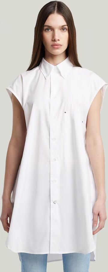 G-Star RAW Sleeveless Oversized Overhemd Wit Dames - Foto 7