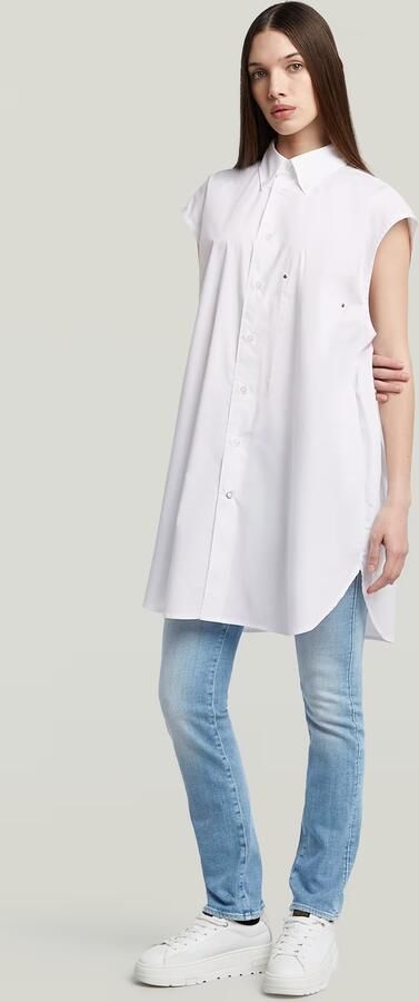 G-Star RAW Sleeveless Oversized Overhemd Wit Dames - Foto 4