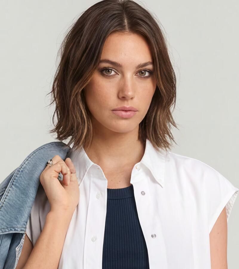 G-Star RAW Sleeveless Oversized Overhemd Wit Dames - Foto 3