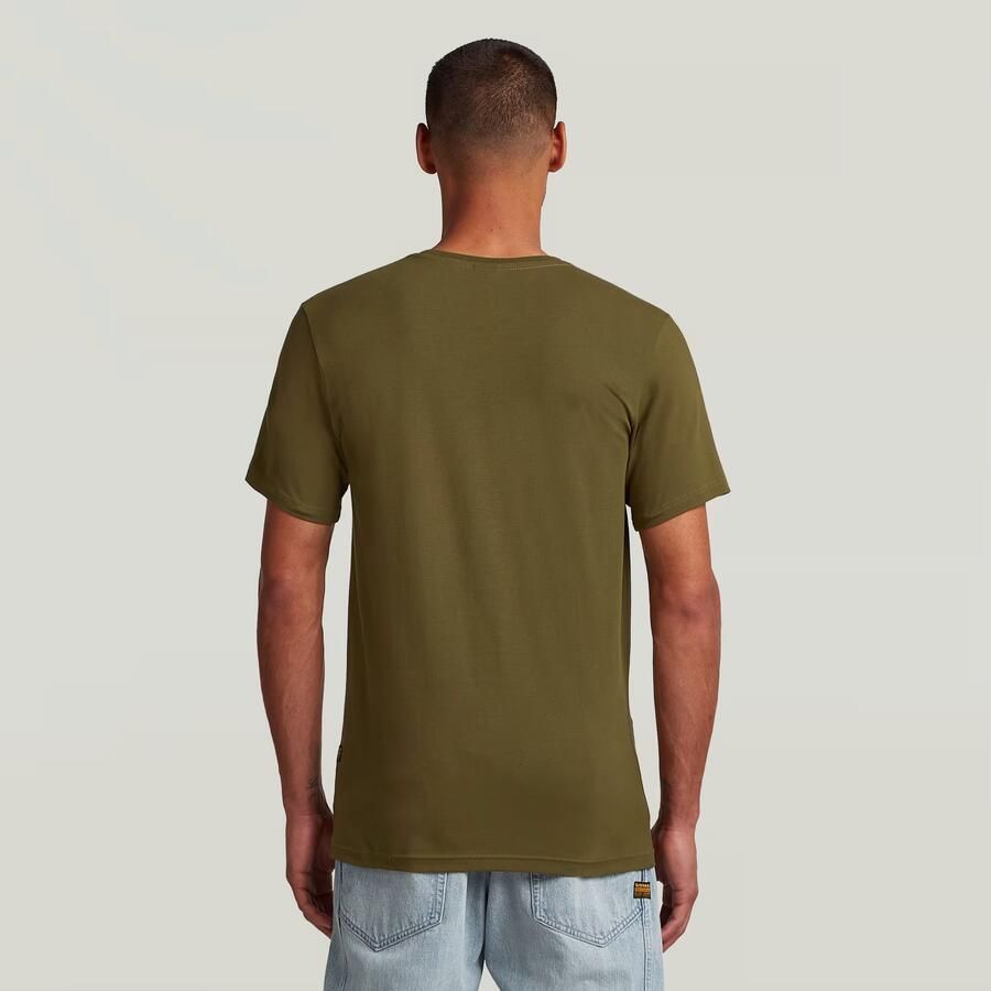 G-Star RAW slim fit T-shirt Slim base met logo dark olive