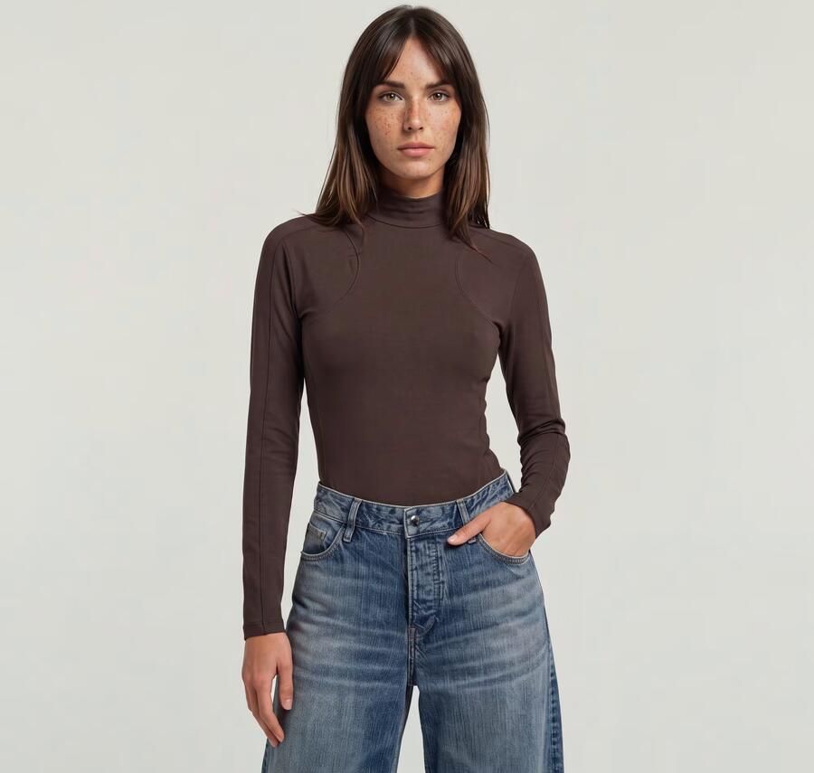 G-Star RAW Slim Body T-Shirt Bruin Dames - Foto 4
