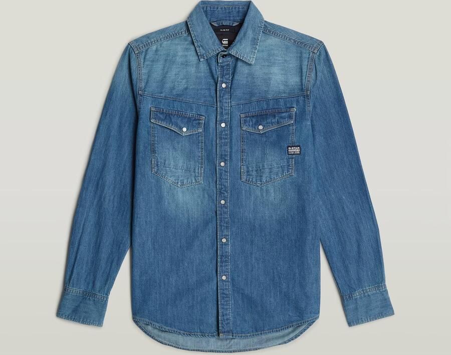 G-Star Raw Overhemd Lange Mouw D23616-D252 SLIM DENIM-D891 FADED CRICKET - Foto 6