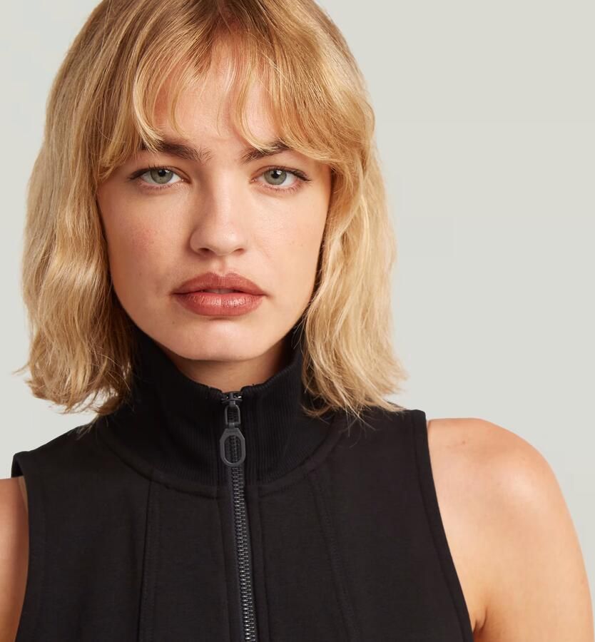 G-Star RAW Slim Full Zip Dress Zwart Dames - Foto 3