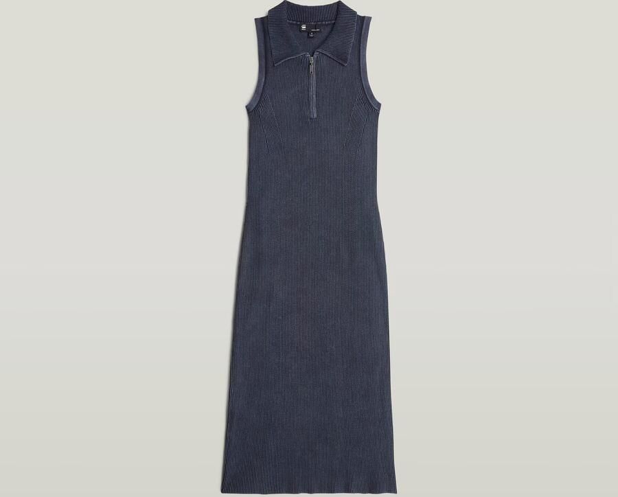 G-Star RAW Slim Gebreide Jurk Donkerblauw Dames - Foto 4
