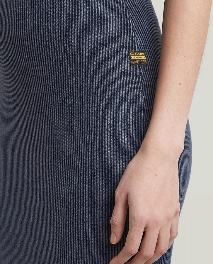 G-Star RAW Slim Gebreide Jurk Donkerblauw Dames - Foto 3