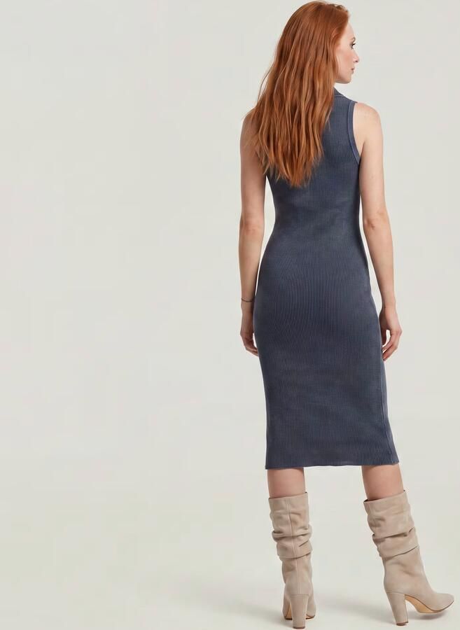 G-Star RAW Slim Gebreide Jurk Donkerblauw Dames - Foto 6