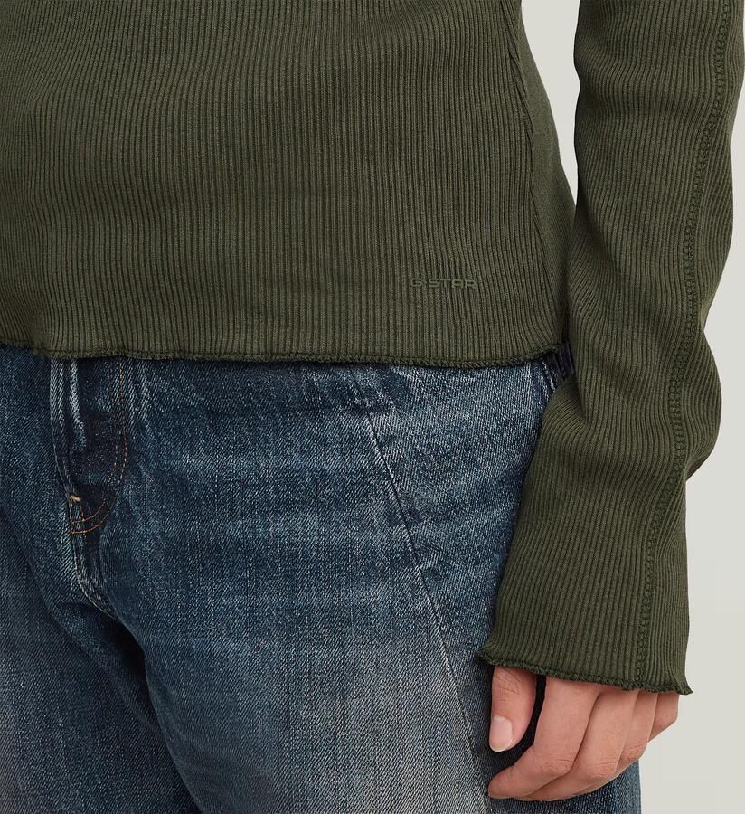 G-Star RAW Slim Henley Longsleeve T-Shirt Grijs Dames - Foto 3