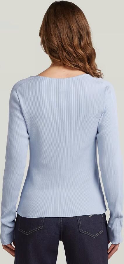 G-Star RAW Slim Henley Longsleeve T-Shirt Lichtblauw Dames - Foto 5