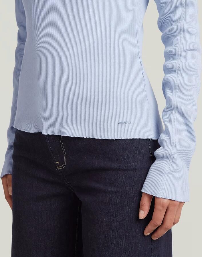 G-Star RAW Slim Henley Longsleeve T-Shirt Lichtblauw Dames - Foto 4