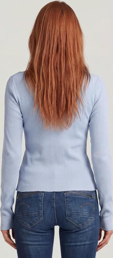 G-Star RAW Slim Henley Longsleeve T-Shirt Lichtblauw Dames - Foto 5