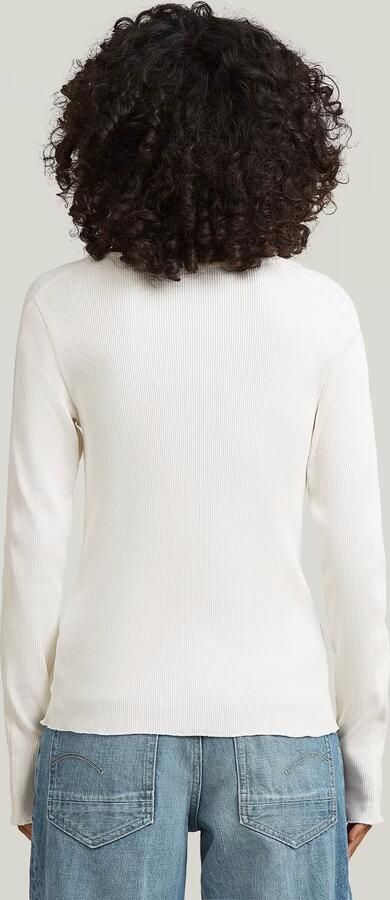 G-Star RAW Slim Henley Longsleeve T-Shirt Wit Dames - Foto 6