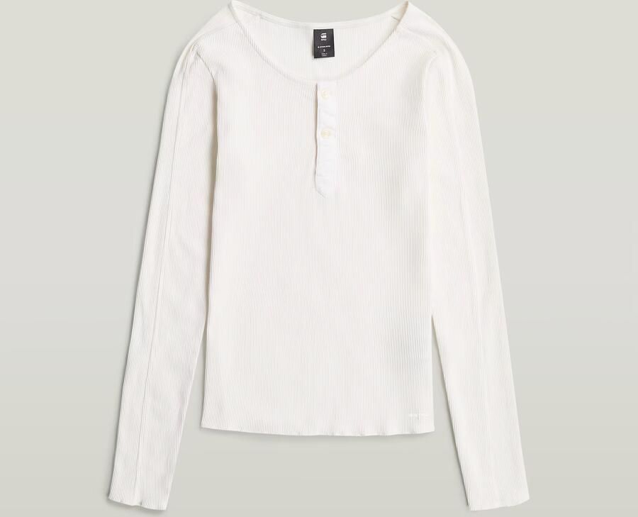G-Star RAW Slim Henley Longsleeve T-Shirt Wit Dames - Foto 4