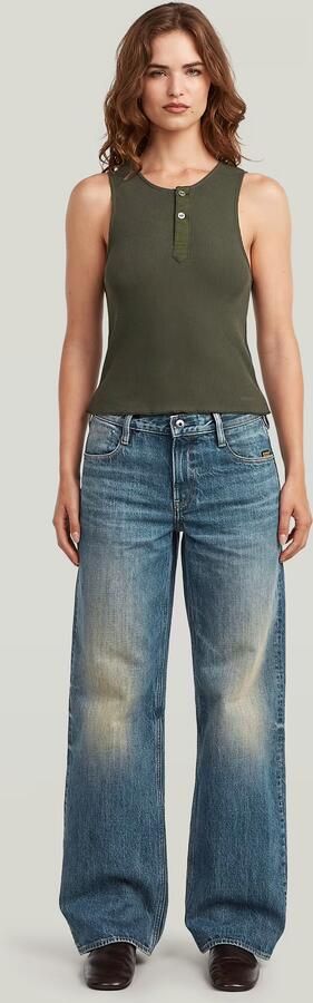 G-Star RAW Slim Henley Tank T-Shirt Grijs Dames - Foto 7