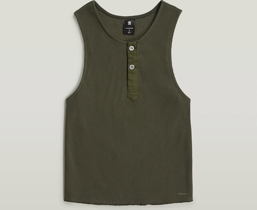 G-Star RAW Slim Henley Tank T-Shirt Grijs Dames - Foto 4