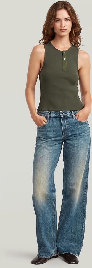 G-Star RAW Slim Henley Tank T-Shirt Grijs Dames - Foto 6