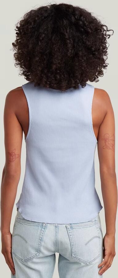 G-Star RAW Slim Henley Tank T-Shirt Lichtblauw Dames - Foto 7