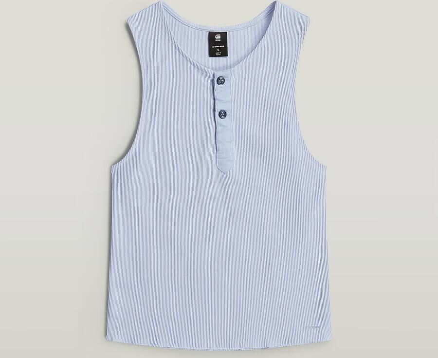 G-Star RAW Slim Henley Tank T-Shirt Lichtblauw Dames - Foto 4
