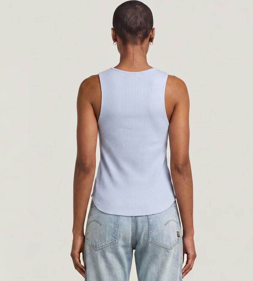 G-Star RAW Slim Henley Tank T-Shirt Lichtblauw Dames - Foto 4