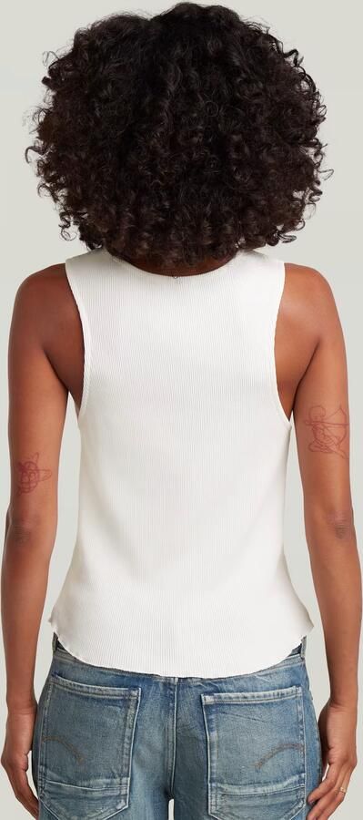 G-Star RAW Slim Henley Tank T-Shirt Wit Dames - Foto 5