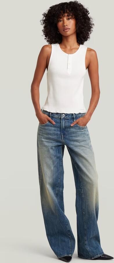 G-Star RAW Slim Henley Tank T-Shirt Wit Dames - Foto 7