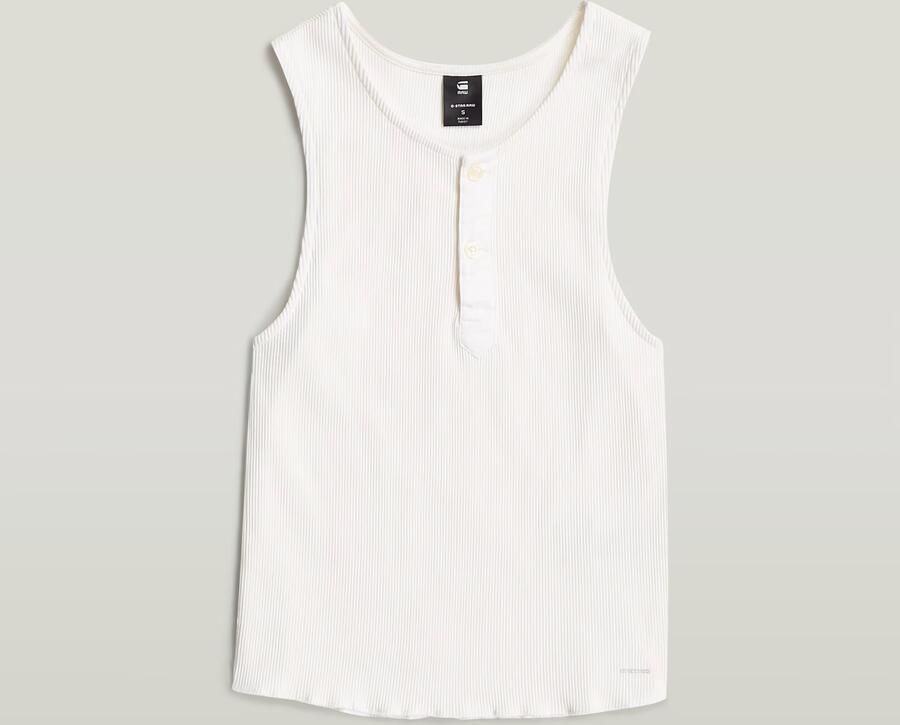 G-Star RAW Slim Henley Tank T-Shirt Wit Dames - Foto 4