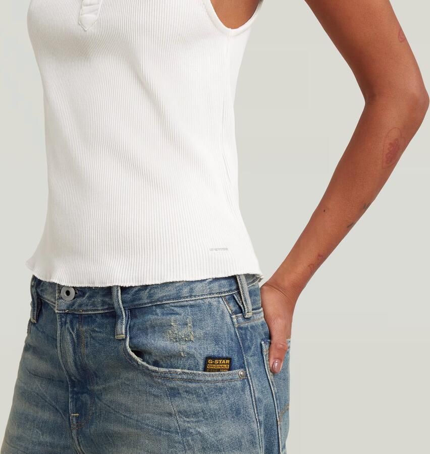G-Star RAW Slim Henley Tank T-Shirt Wit Dames - Foto 3